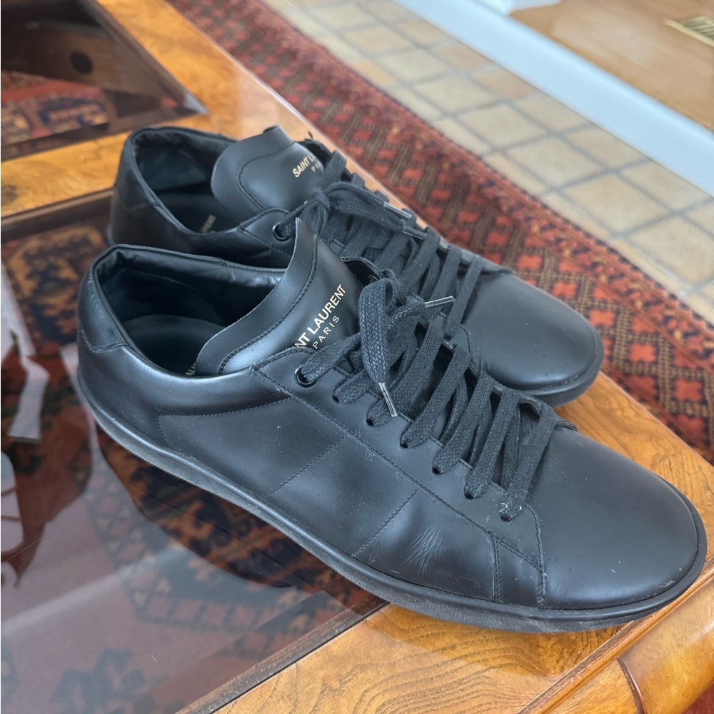 Saint Laurent Black Leather Sneakers